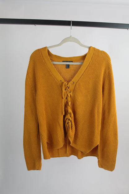Women's Yellow Forever 21 Knit Sweater Size 1x