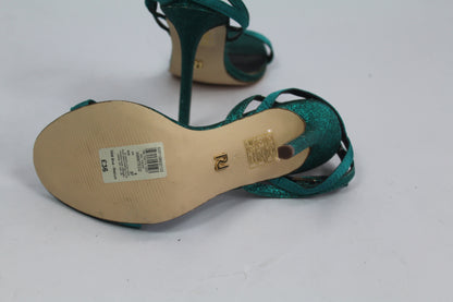 Women's Teal Strap Sparkly Heels Size UK 37 US 6.5/7