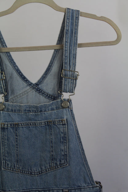 Women's Levi Denim Overalls Partially Distressed Size Medium