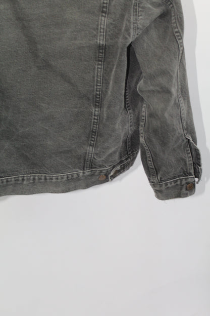Women's Vintage Levi's Dark Grey Distressed Denim Jacket Size Medium