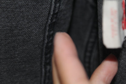 Women's Vintage Levi's Dark Grey Distressed Denim Jacket Size Medium