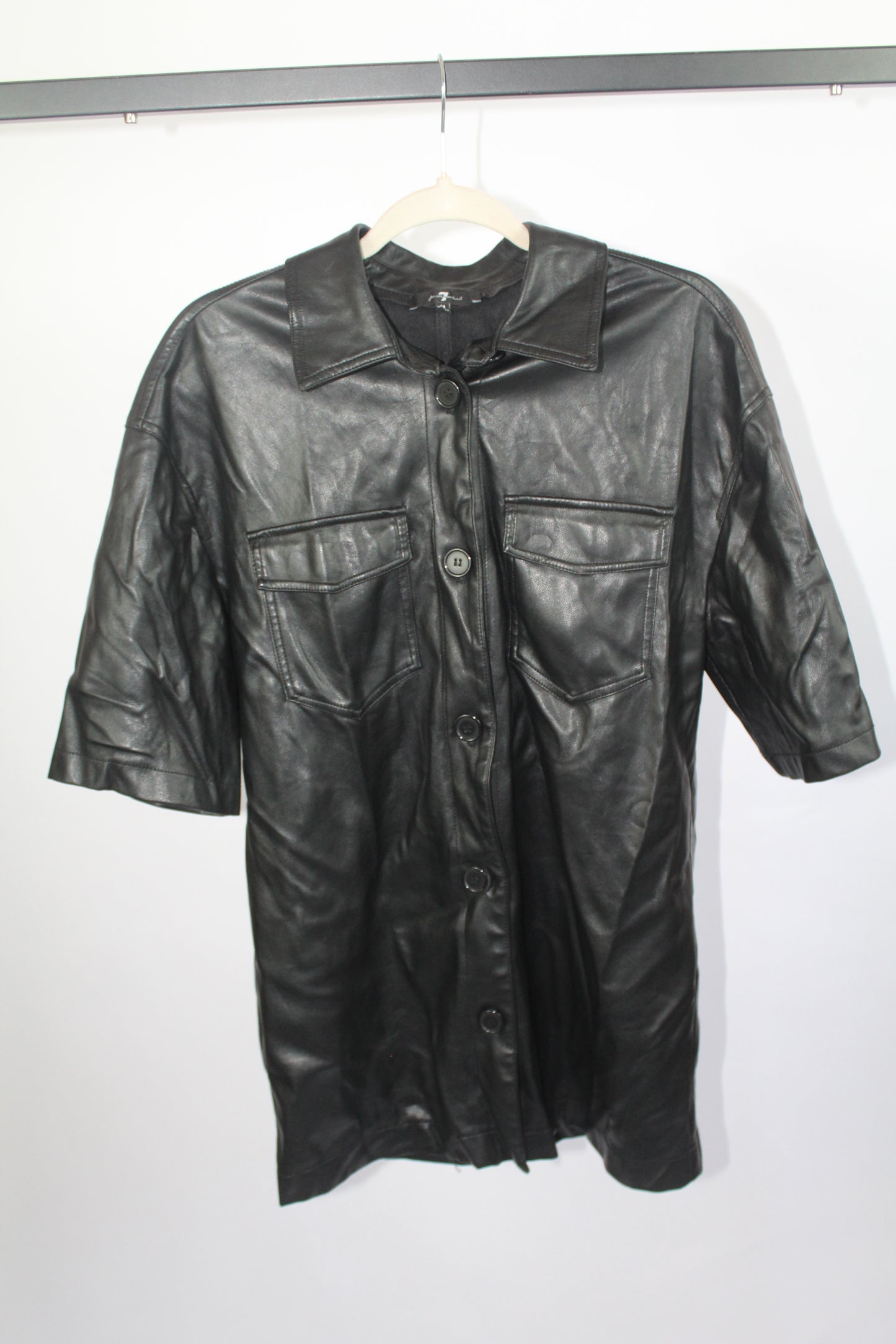 7 for Man Kind Women's Black Pleather Dress Size Medium