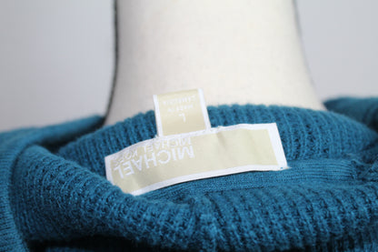 Women’s Michael Kors Teal Ribbed Knit Hoodie – Size Large