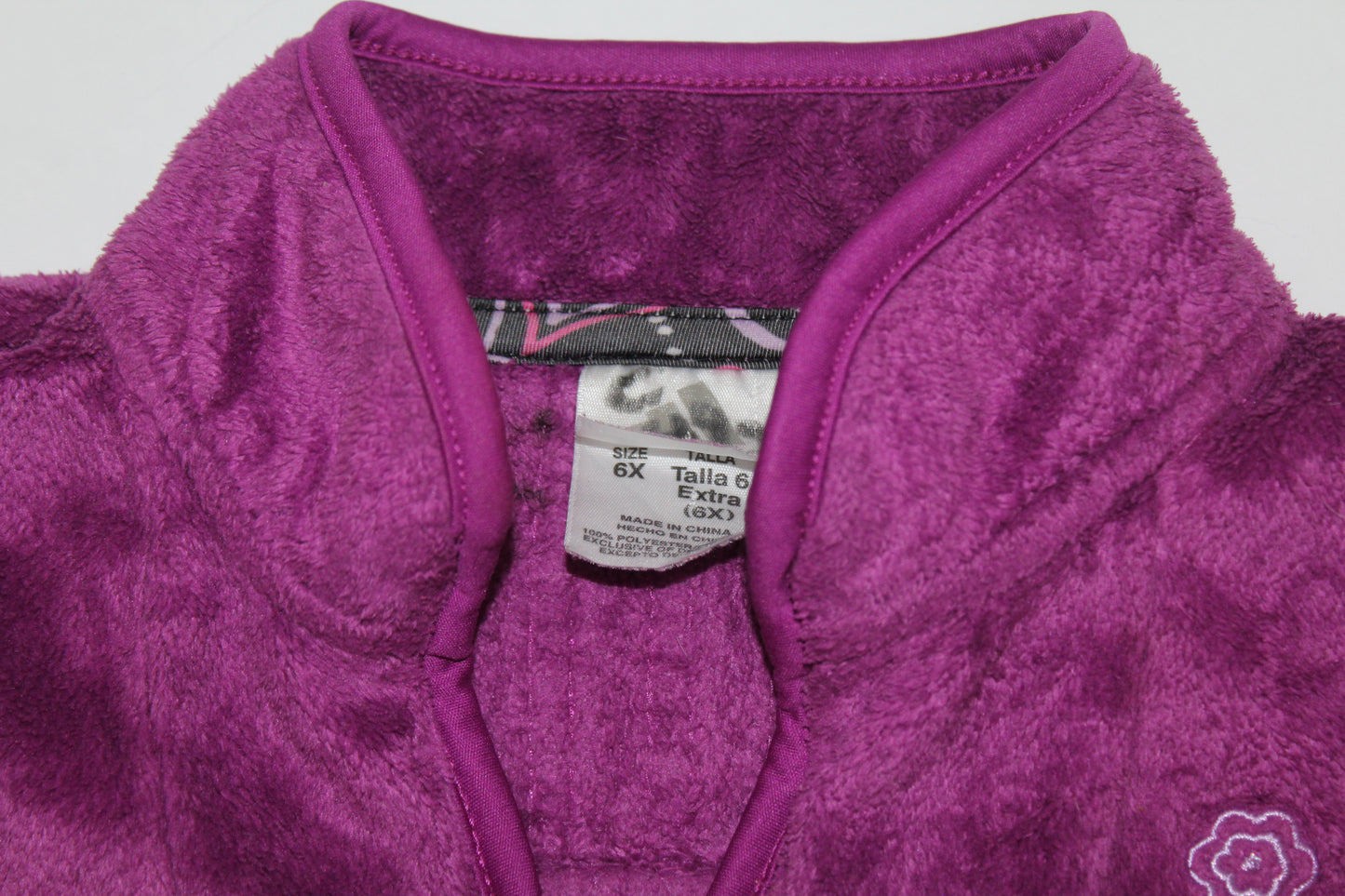 Girls’ Adidas Purple Plush Fleece Jacket – Size 6X