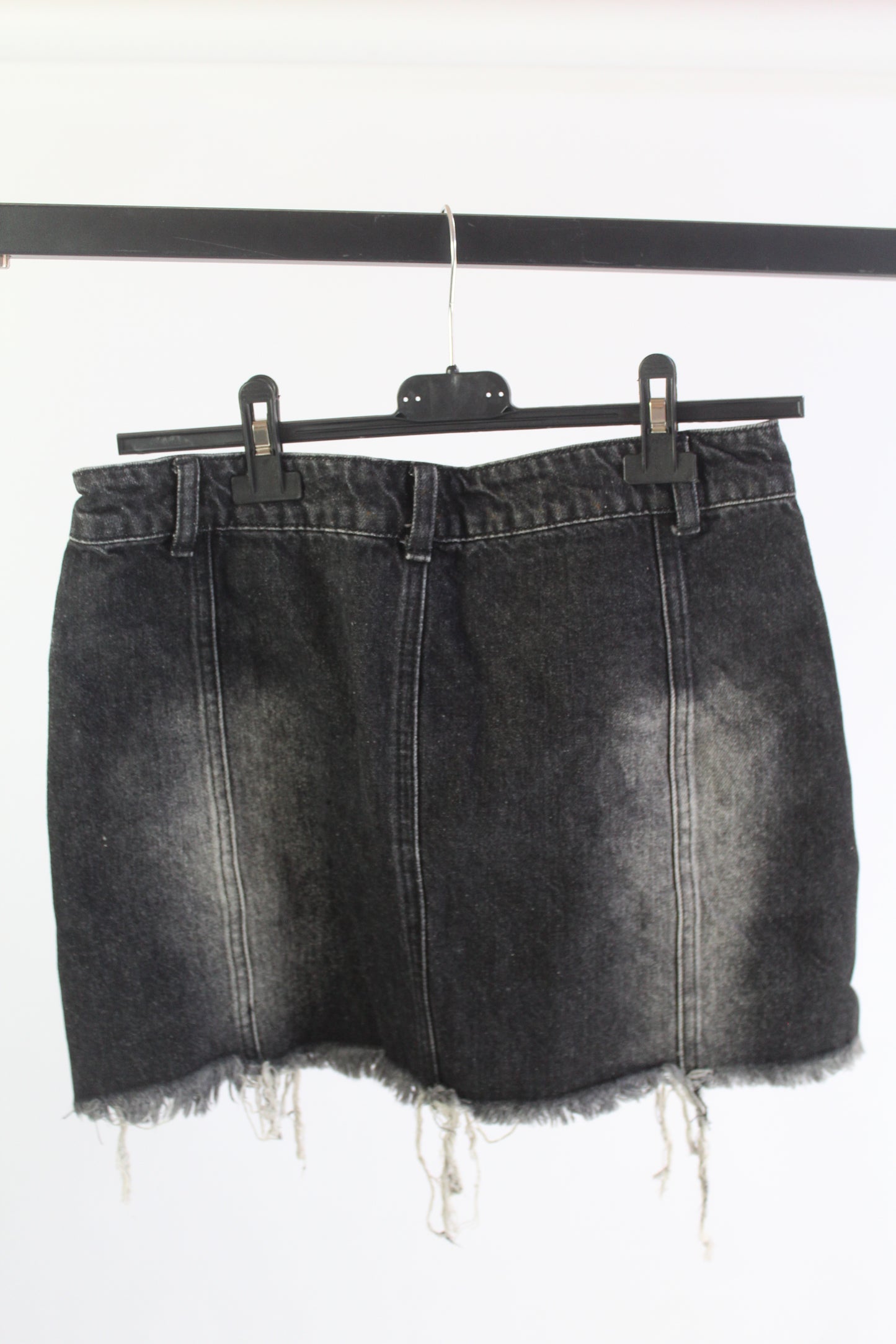 Current Mood Distressed Denim Black Mini Skirt Women's Size Medium