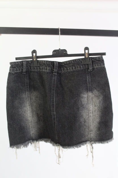 Current Mood Distressed Denim Black Mini Skirt Women's Size Medium