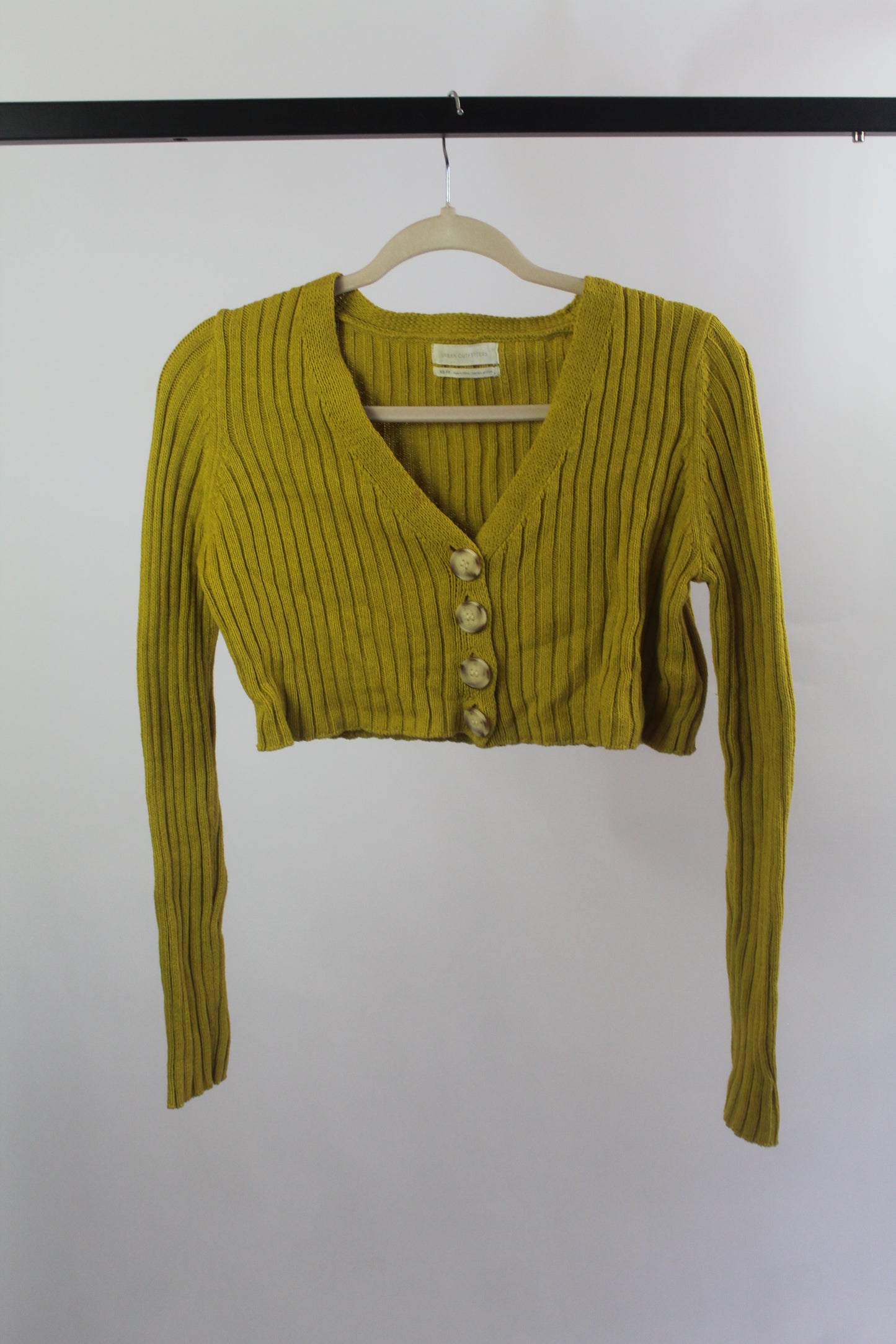 Urban Outfitters Yellow Cropped Cardigan Size XS