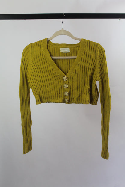 Urban Outfitters Yellow Cropped Cardigan Size XS
