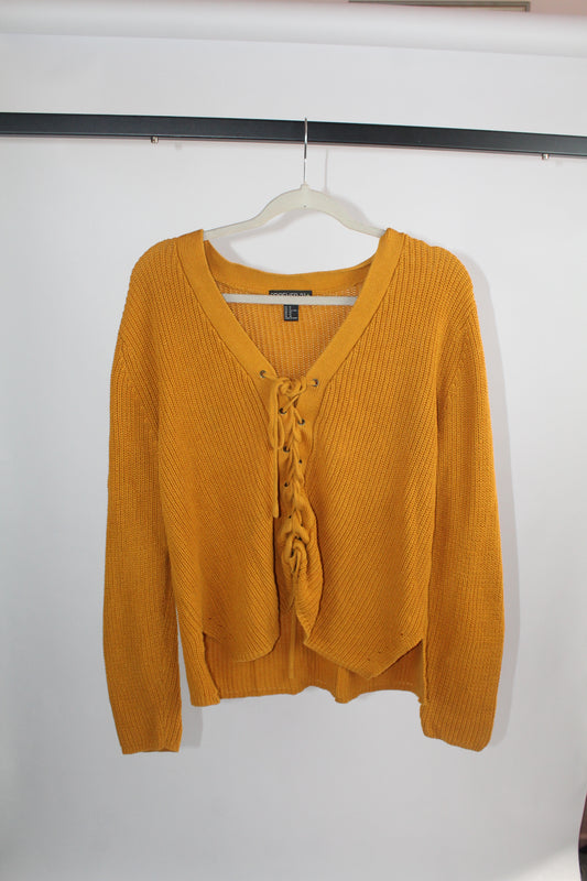 Women's Yellow Forever 21 Knit Sweater Size 1x