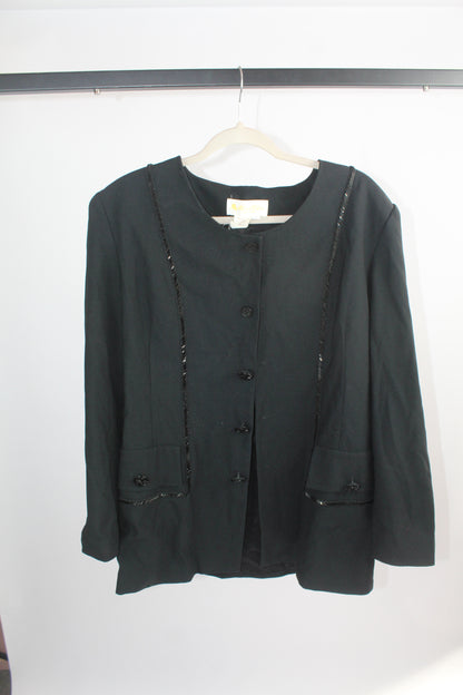 Women's Vintage Black Suit Top Size 18