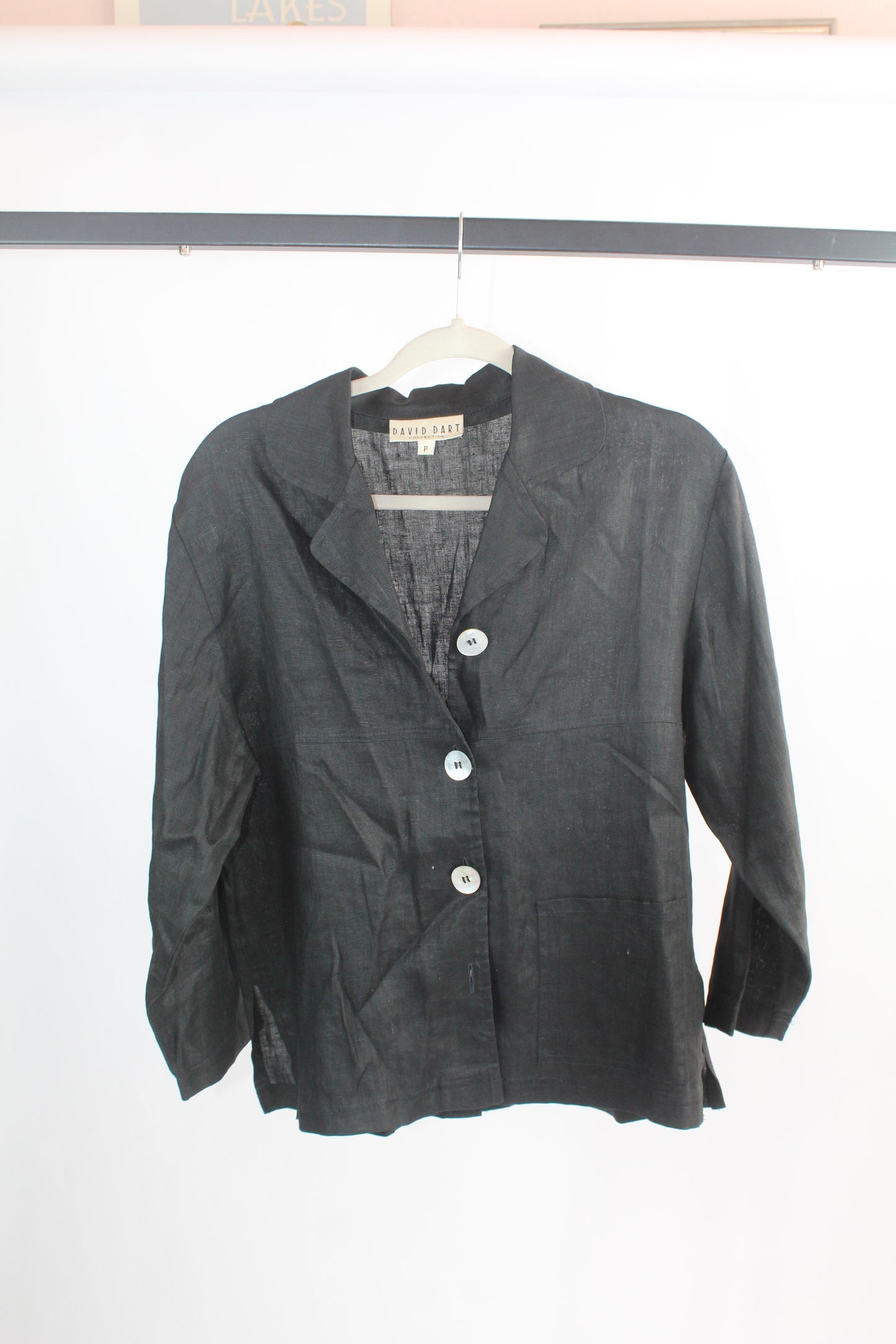 Women's Vintage David Bart Petite Black Long Sleeve