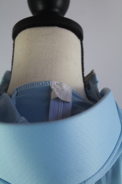Korean Blue Cropped Sweater with Hoodie/Visor