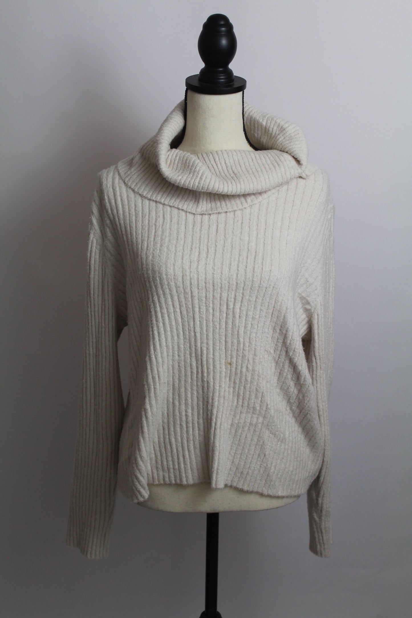 Women’s Rachel Zoe Cream Ribbed Knit Sweater – Size Large
