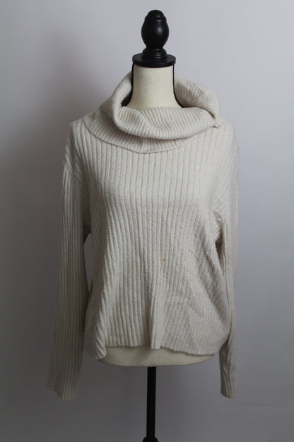 Women’s Rachel Zoe Cream Ribbed Knit Sweater – Size Large