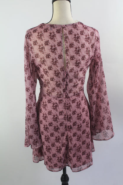 Women's Purple Floral Mini Dress Size Medium