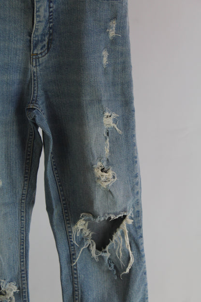 BDG Women's Light Wash Distressed Denim Super Skinny Size 6