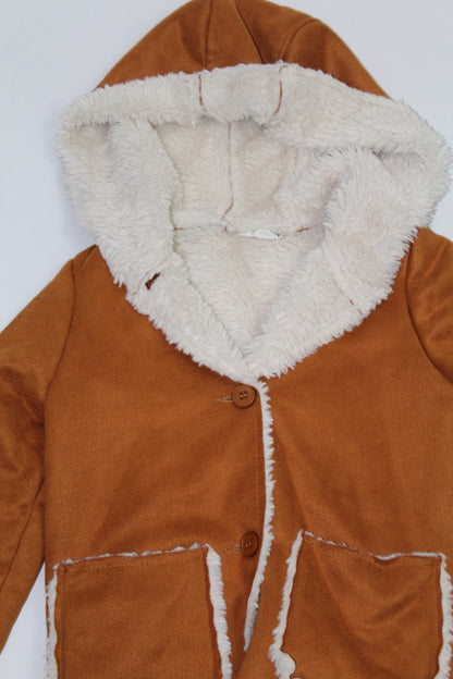 Girls SHEIN White Faux Fur Zip Jacket – Size 1X