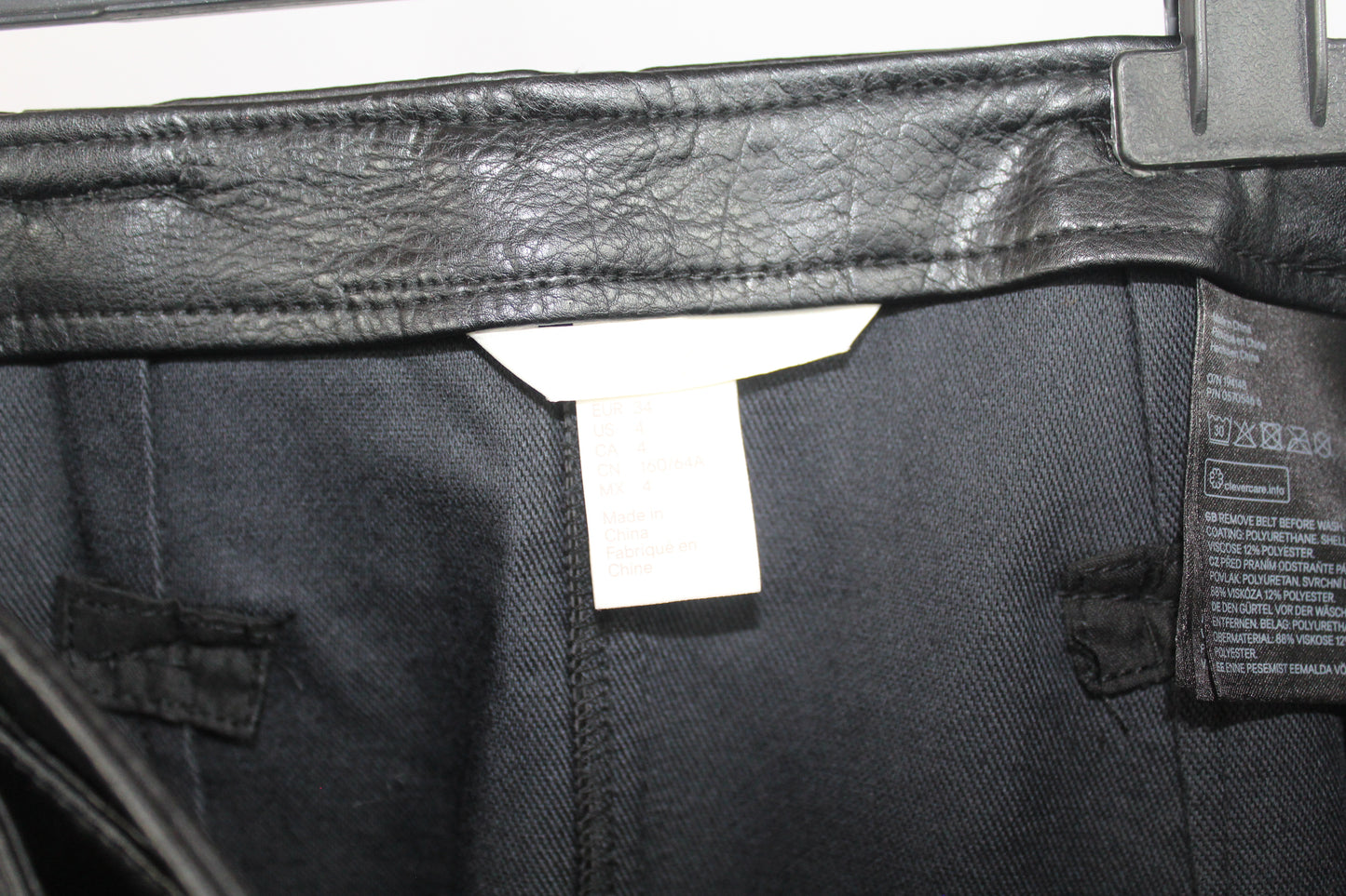 Women's HM Black Pencil Pleather Skirt Size 4