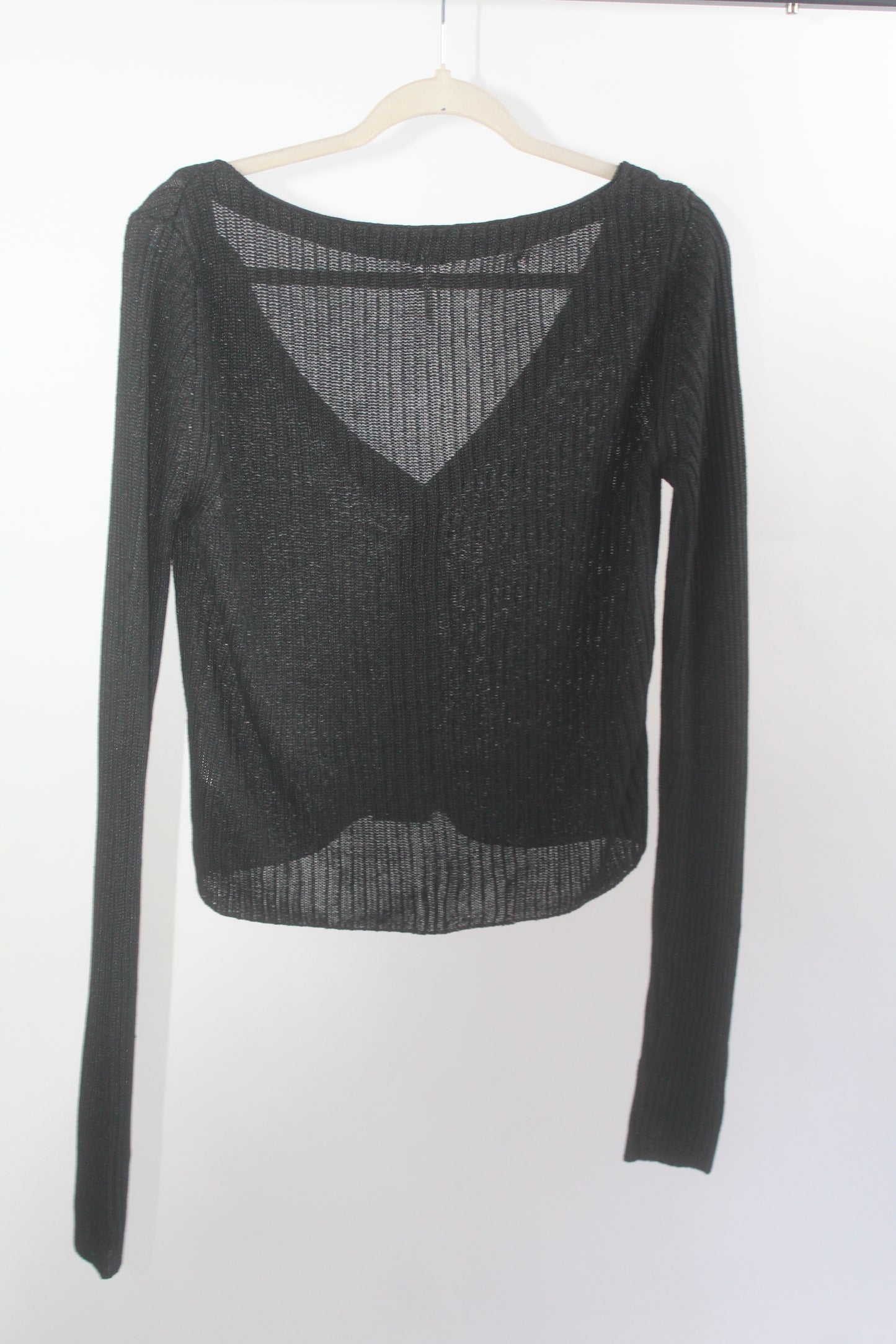 Free People Black Cropped Cardigan Size Large