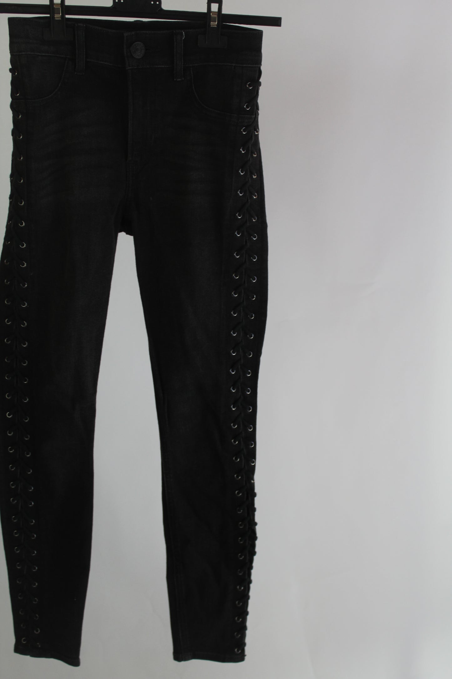 Express Women's Black Denim Ankle Legging High Rise Size 00R