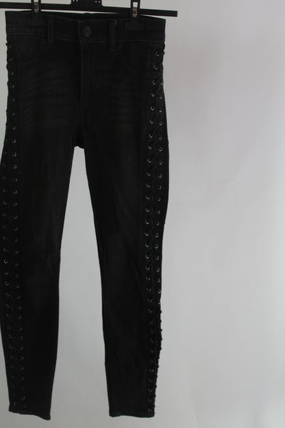 Express Women's Black Denim Ankle Legging High Rise Size 00R