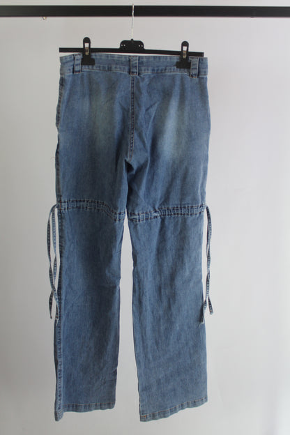 I AM GIA Women's Light Wash Cargo Pants Size Small