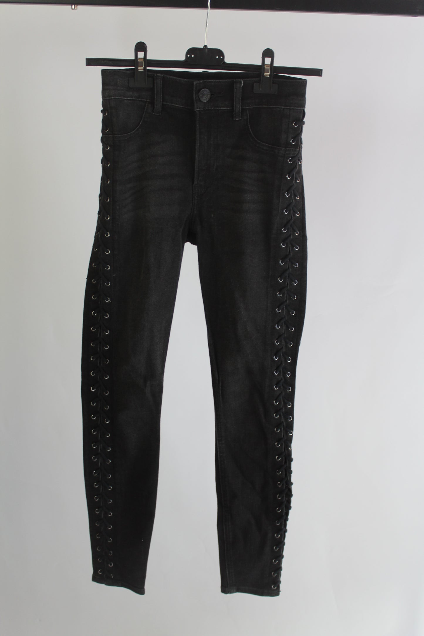 Express Women's Black Denim Ankle Legging High Rise Size 00R