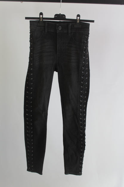 Express Women's Black Denim Ankle Legging High Rise Size 00R