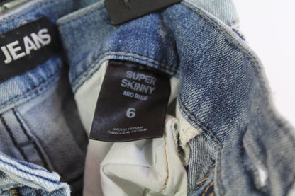 BDG Women's Light Wash Distressed Denim Super Skinny Size 6