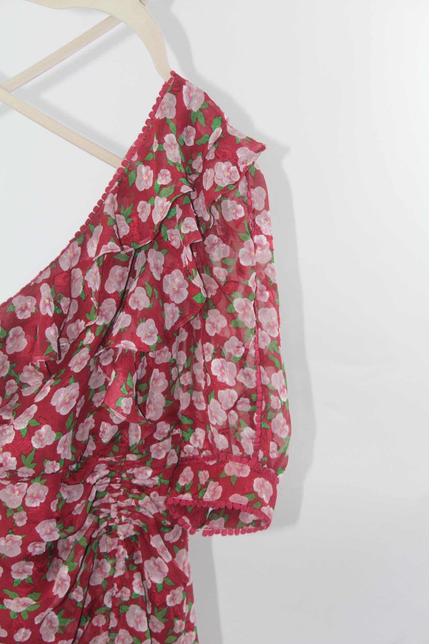 Women's Dark Pink Red/Pink Floral Dress Size 2