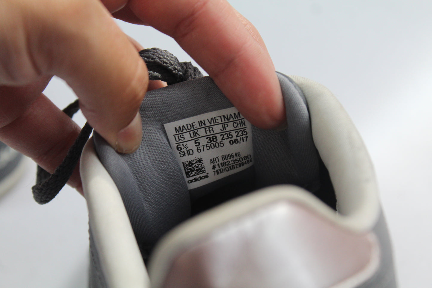 Women's Grey/Pink Striped Sneakers Size 6.5