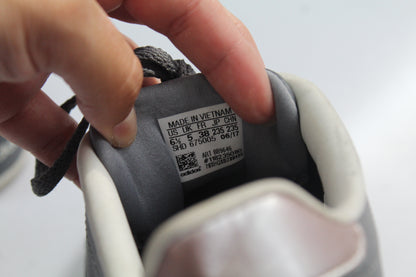 Women's Grey/Pink Striped Sneakers Size 6.5