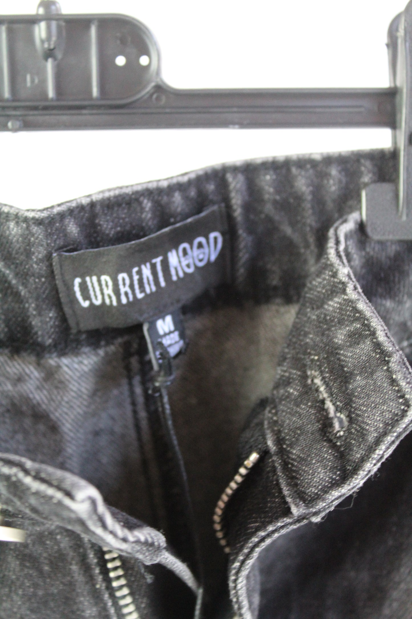 Current Mood Distressed Denim Black Mini Skirt Women's Size Medium