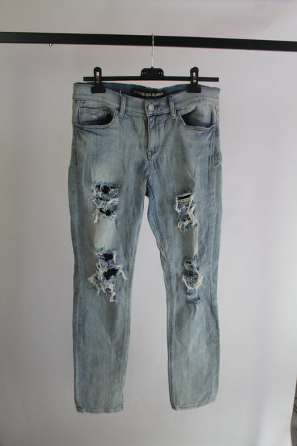 BDG Women's Light Wash Distressed Denim Super Skinny Size 6