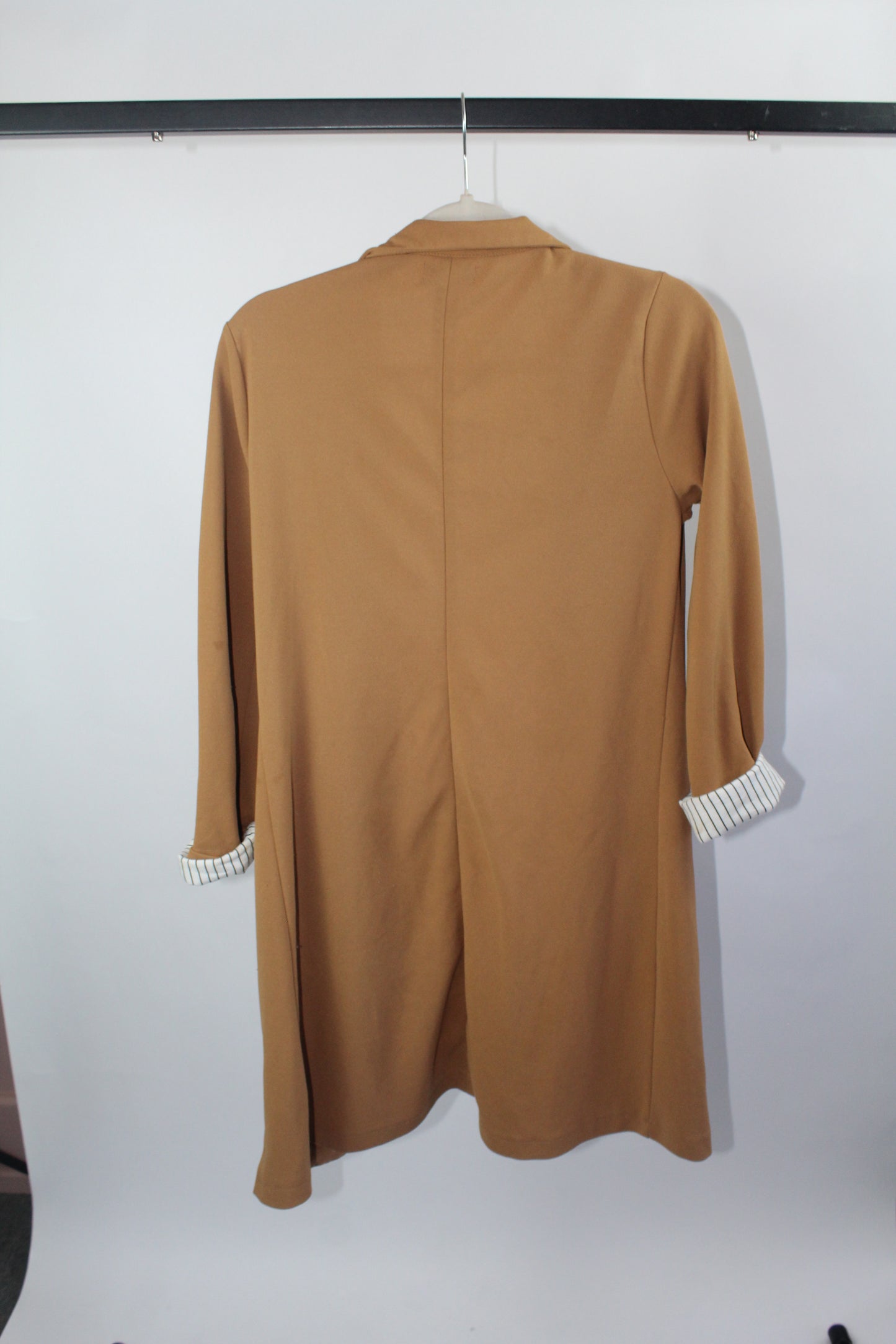 Women's Tan Long Blazer Cardigan Size Small