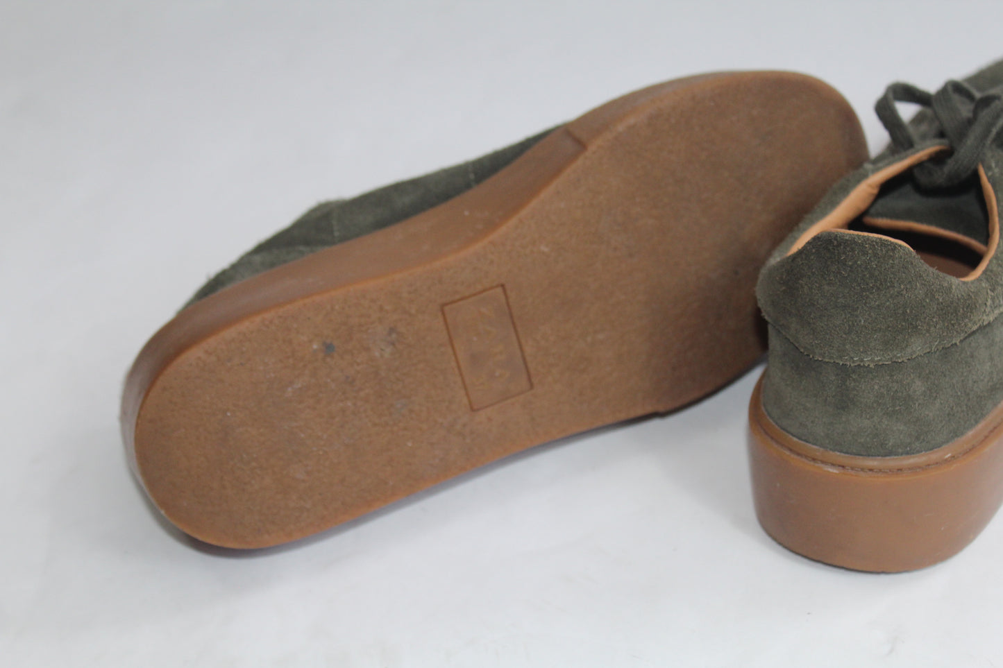 Women's Zara Dark Green Flat Top Sneakers Size 37