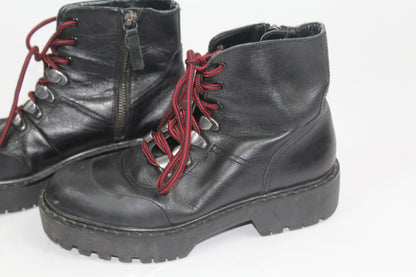 Women's Zara Black Combat Boots UK Size 36