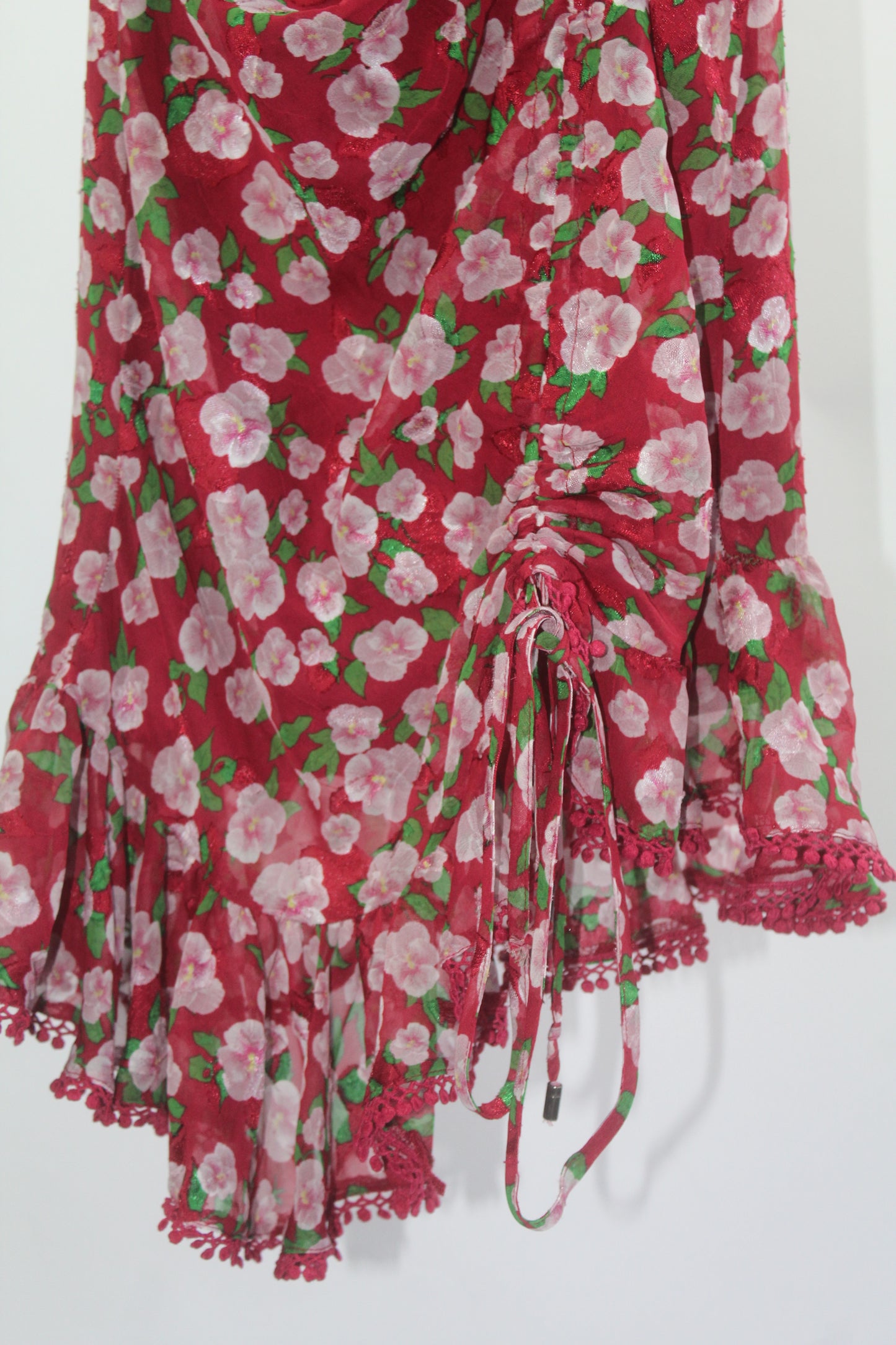 Women's Dark Pink Red/Pink Floral Dress Size 2