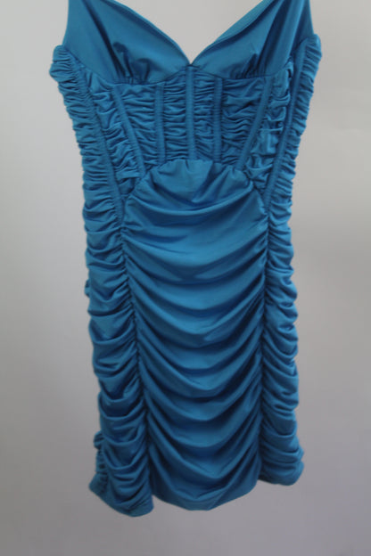 Zara Silk Blue Women's Mini Dress Size Small