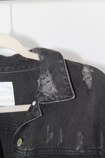 Women's Zara Trafaluc Denim Distressed Jacket Size Small
