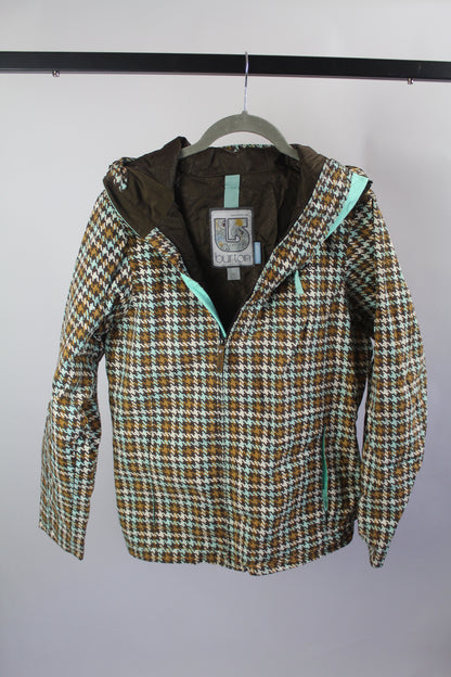 Women's Snow Jacket Burton Brown Plaid Size Small
