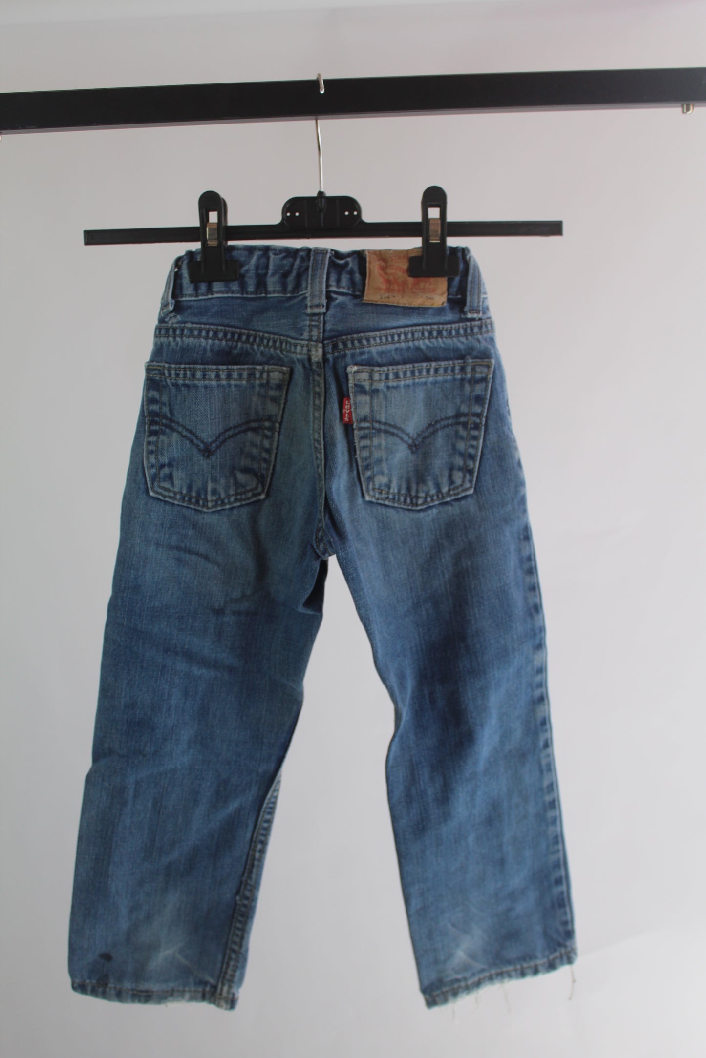 Boys Levi's Dark Wash Distress 514 Denim Jeans 5 Regular