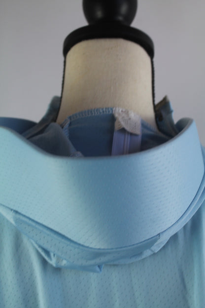 Korean Blue Cropped Sweater with Hoodie/Visor