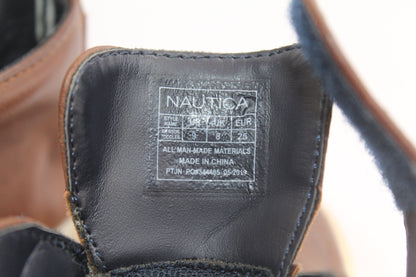 Boys Nautica Pleather Brown High Top Sneakers U.S. Size 9