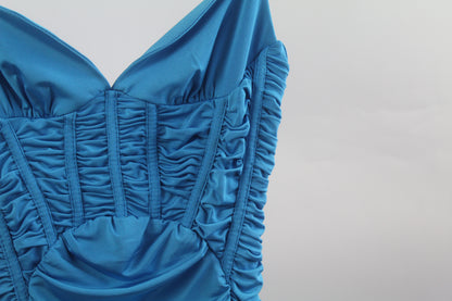 Zara Silk Blue Women's Mini Dress Size Small