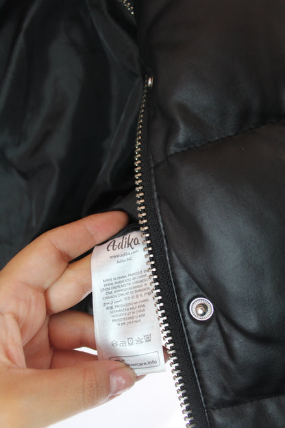 Women's Black Adika Cropped Puffer Jacket Size Small