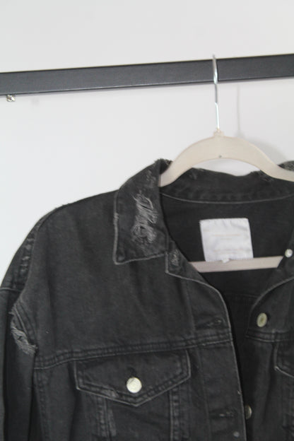 Women's Zara Trafaluc Denim Distressed Jacket Size Small