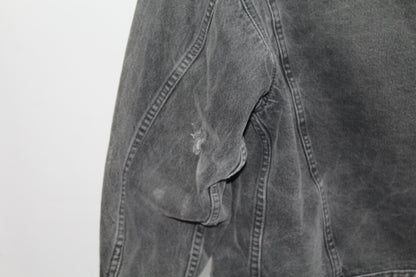 Women's Vintage Levi's Dark Grey Distressed Denim Jacket Size Medium