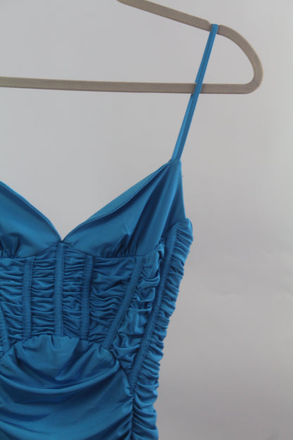 Zara Silk Blue Women's Mini Dress Size Small