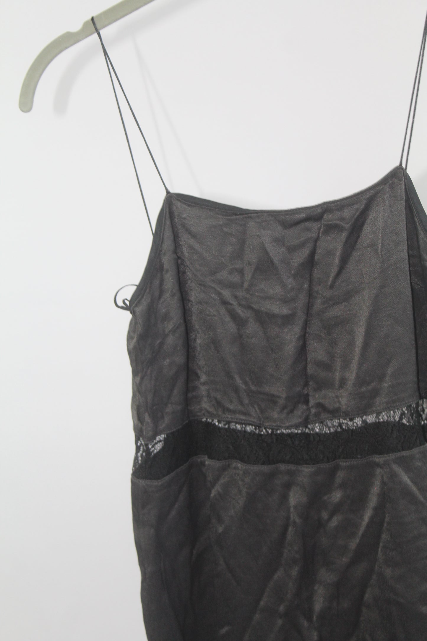 Zara Trafaluc Collection Black Satin Mini Dress Size XS